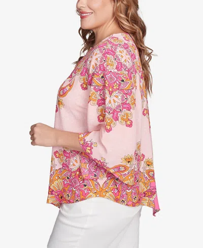 Ruby Rd. Plus Size Floral Medallion Tunic Top In Red