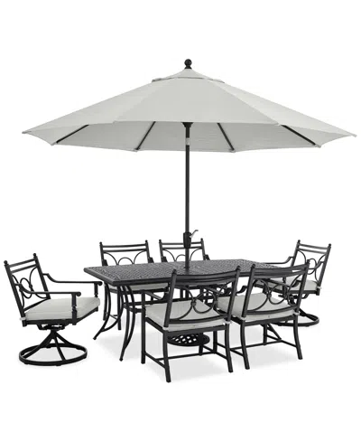 Agio Wythburn Outdoor Dining 7pc Set (72x38" Table & 6 Scroll Dining Chairs)