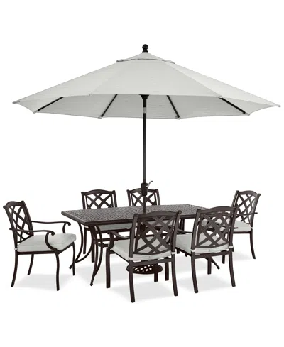 Agio Wythburn Outdoor Dining 7pc Set (72"x38" Table & 4 Lattice Dining Chairs & 2 Lattice Swivel Chairs),