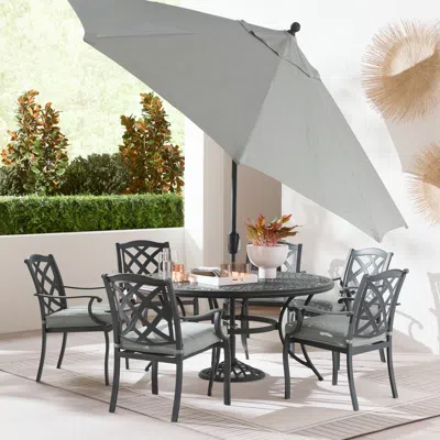 Agio Wythburn Outdoor Dining 7pc Set (60" Round Table & 6 Lattice Dining Chairs)