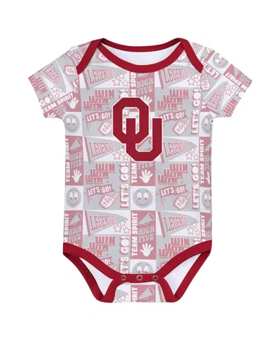 Outerstuff Newborn Crimson Oklahoma Sooners Sunday Comics Bodysuit 3-pack