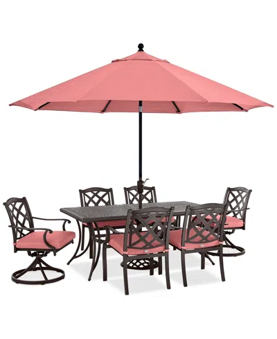 Agio Wythburn Outdoor Dining 7 Pc Set (72"x38" Table & 6 Lattice Dining Chairs)