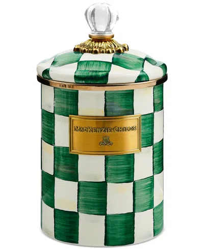 Mackenzie-childs Emerald Check Medium Canister