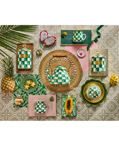 Mackenzie-childs Emerald Check Medium Canister