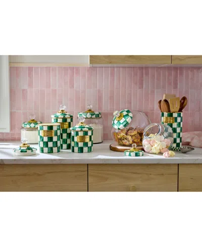 Mackenzie-childs Emerald Check Medium Canister