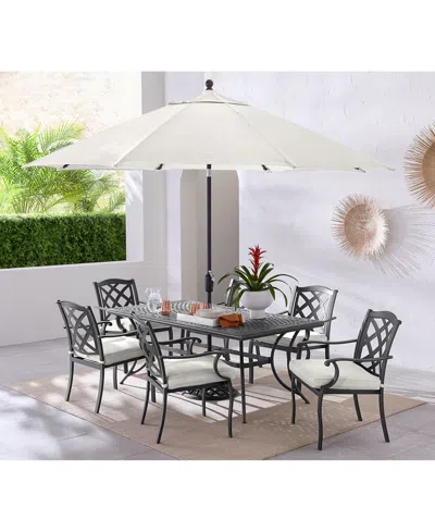 Agio Wythburn Outdoor Dining 7 Pc Set (72"x38" Table & 6 Lattice Dining Chairs)