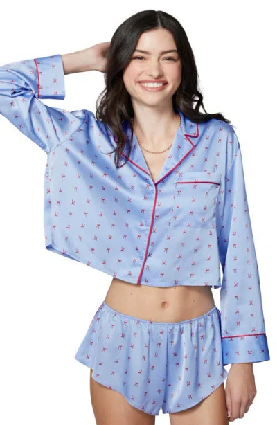 Florence By Mills Satin Sleep Crop Pajama Top