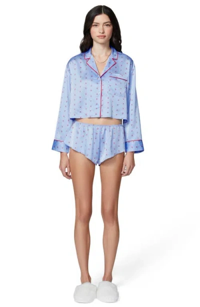 Florence By Mills Satin Sleep Crop Pajama Top