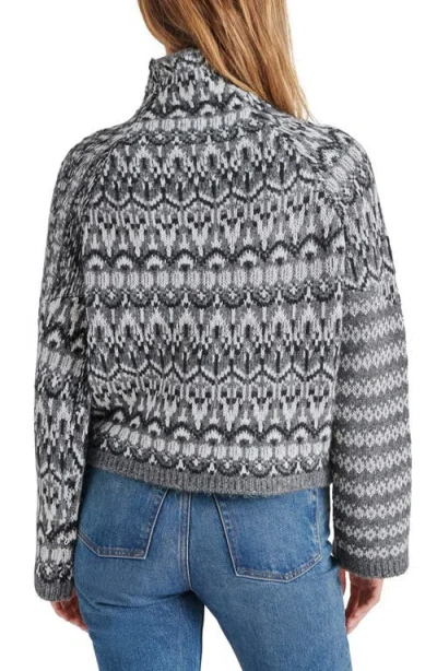Steve Madden Indie Funnel Neck Sweater In Charcoal Grey