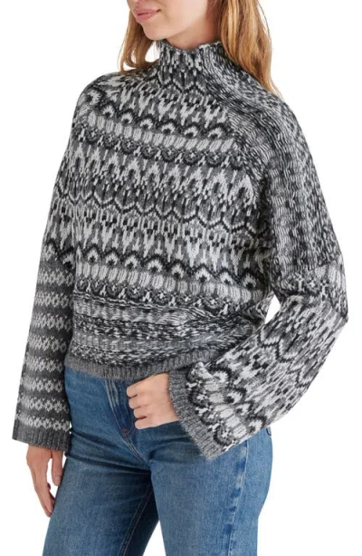 Steve Madden Indie Funnel Neck Sweater In Charcoal Grey