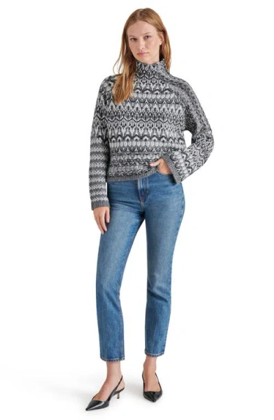 Steve Madden Indie Funnel Neck Sweater In Charcoal Grey