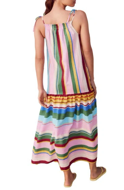 Next Stripe Tie Strap Maxi Sundress In Multi