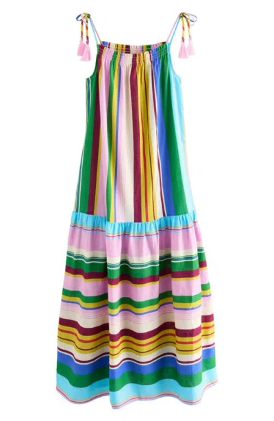 Next Stripe Tie Strap Maxi Sundress In Multi