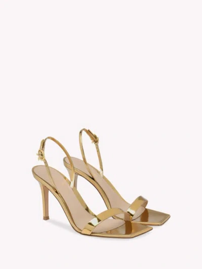 Gianvito Rossi Ribbon Stiletto 85 Sandal In Gold