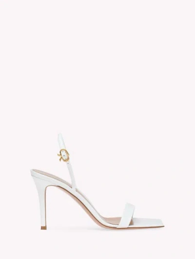 Gianvito Rossi Vernice 85 Patent-leather Slingback Sandals In White