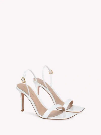 Gianvito Rossi Vernice 85 Patent-leather Slingback Sandals In White