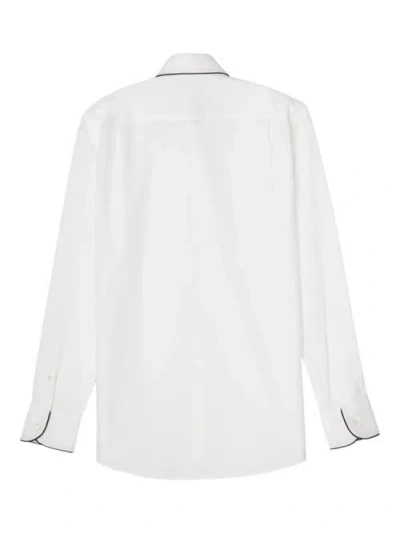 Robert Talbott Reeves Piped Formal Contemporary Fit Shirt In White