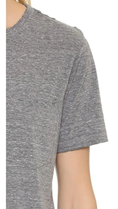 Shop Amo Tomboy Pocket Tee In Heather Grey With Destroy