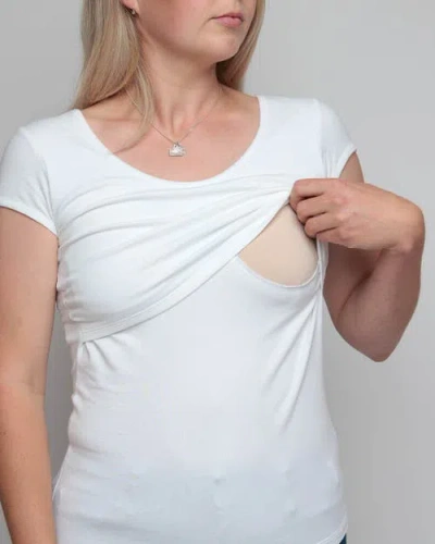 The Bshirt Womens Short Sleeve Nursing Tshirt In White