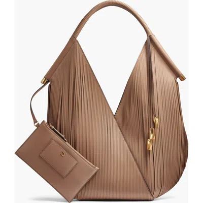 Donna Karan Baldwin Large Laser-cut Shoulder With Leather Wrapped Rounded Handle