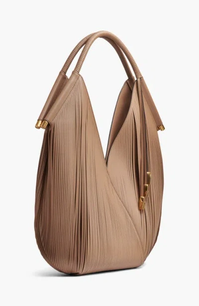 Donna Karan Baldwin Large Laser-cut Shoulder With Leather Wrapped Rounded Handle