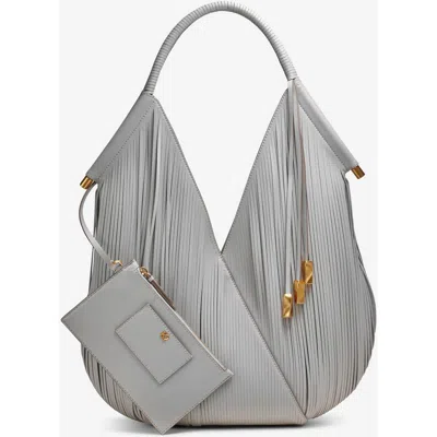 Donna Karan Baldwin Large Laser-cut Shoulder With Leather Wrapped Rounded Handle