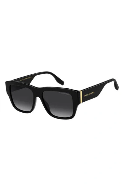 Marc Jacobs 55mm Gradient Square Sunglasses In Black