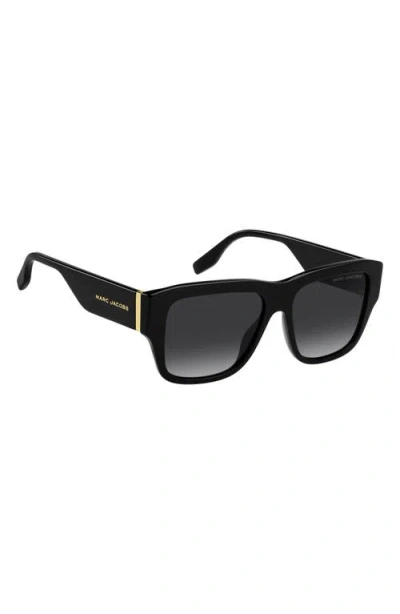 Marc Jacobs 55mm Gradient Square Sunglasses In Black