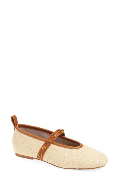 Rag & Bone Beige Spire Straw Mary Jane Ballerina Flats In Neutral