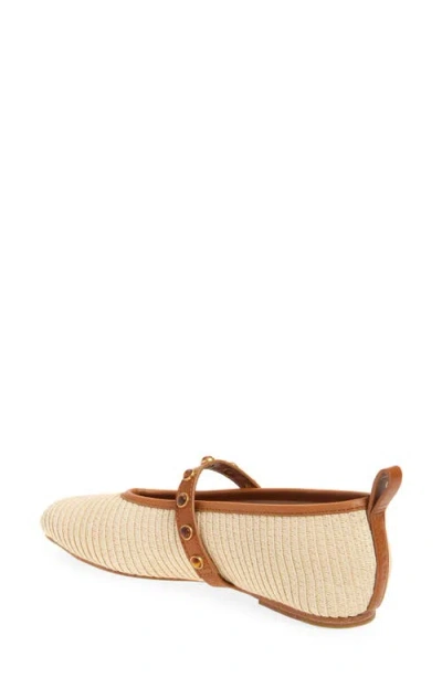 Rag & Bone Beige Spire Straw Mary Jane Ballerina Flats In Neutral