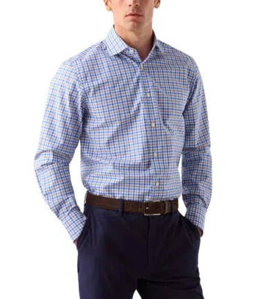 Robert Talbott Reynolds Bold Check Shirt In Contemporary Fit In Blue