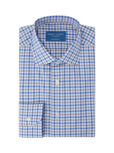 Robert Talbott Reynolds Bold Check Shirt In Contemporary Fit In Blue
