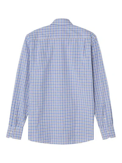 Robert Talbott Reynolds Bold Check Shirt In Contemporary Fit In Blue