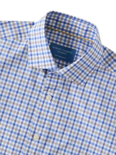 Robert Talbott Reynolds Bold Check Shirt In Contemporary Fit In Blue