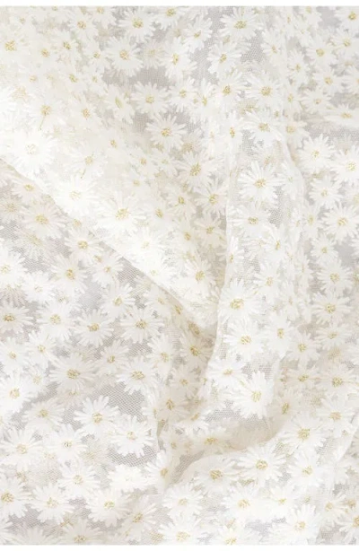 Next Floral Mesh Boxy Top In White