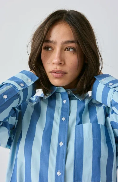 Next Stripe Oversize Button-up Shirt