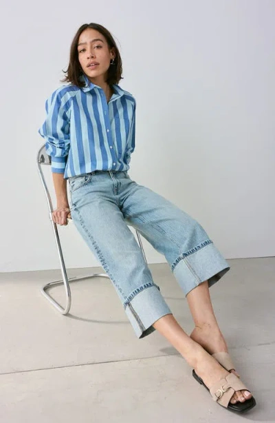 Next Stripe Oversize Button-up Shirt