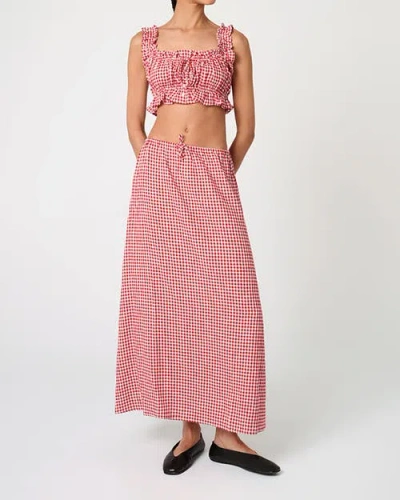 Weworewhat Ruffle Button Up Crop Top In Multi