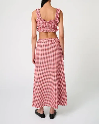 Weworewhat Ruffle Button Up Crop Top In Multi