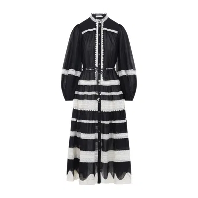 Zimmermann Rhiannon Billow Maxi Dress In Black
