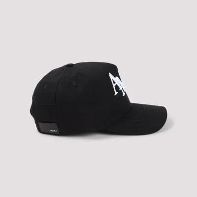 Amiri Structured Black Cotton Cap With Bold Embroidered Detailing In Black