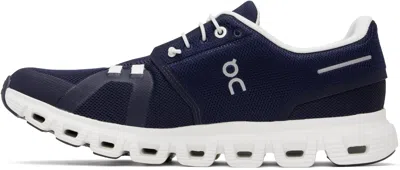 On Breathable Technical Fabric Sneakers With Cushied Sole In Blue