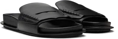 Jacquemus Minimalist Black Slip-on Mules With Contoured Footbed In Black