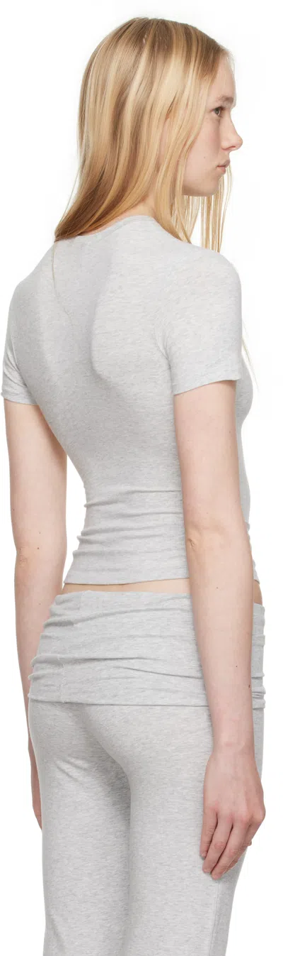 Skims Gray Cotton Jersey T-shirt In Gray