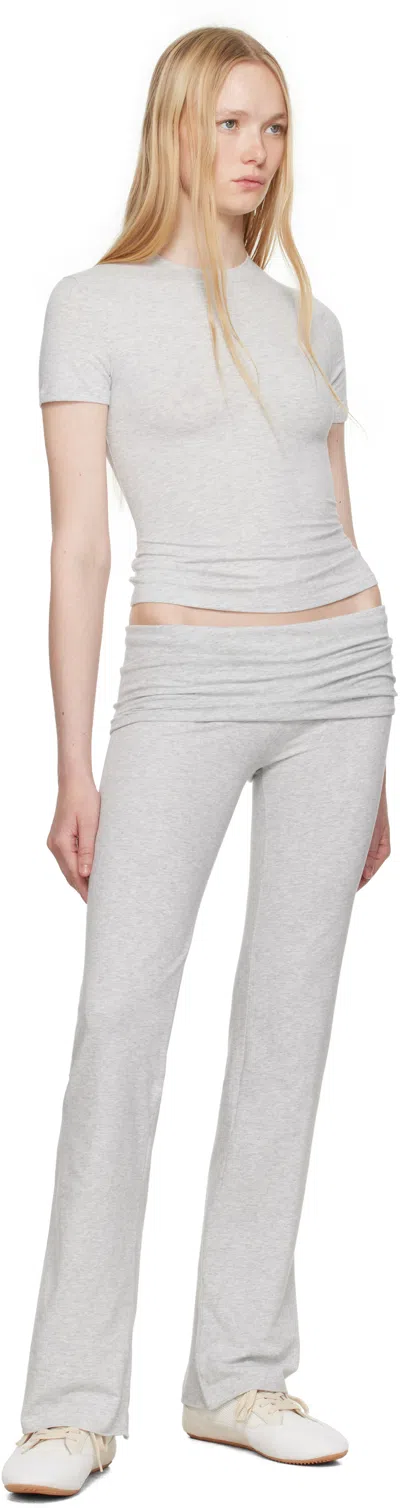 Skims Gray Cotton Jersey T-shirt In Gray