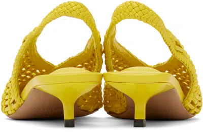 Jacquemus Woven Slingback Shoes With Pointed Toe In Yellow