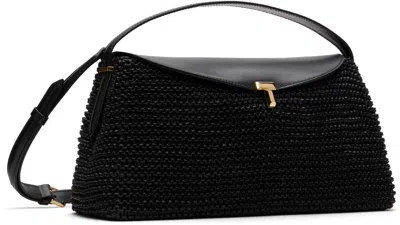 Totême Toteme T-lock Woven Leather Clutch Bag Bags In Black