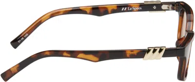 Le Specs Brown Confidential Sunglasses In Dark Tort