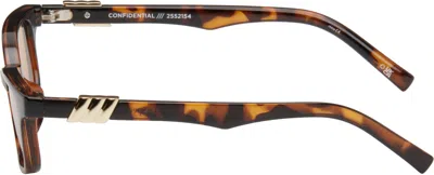 Le Specs Brown Confidential Sunglasses In Dark Tort
