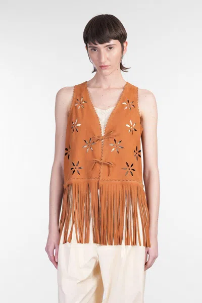 Antik Batik Tya Vest In Leather Color Leather